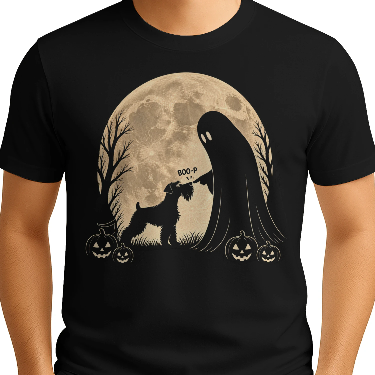 Ghostly Moonlit Schnauzer Boop Scene