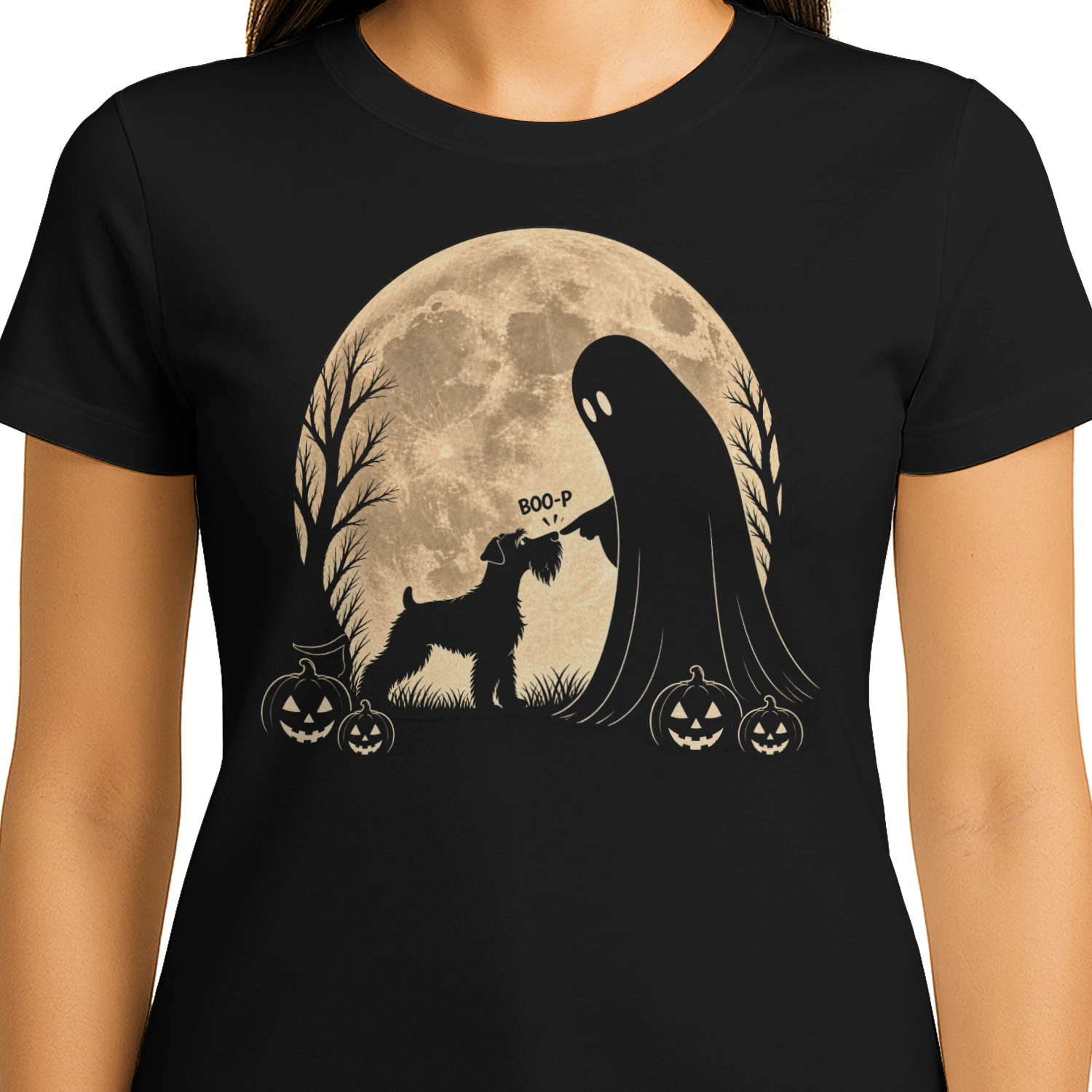 Ghostly Moonlit Schnauzer Boop Scene
