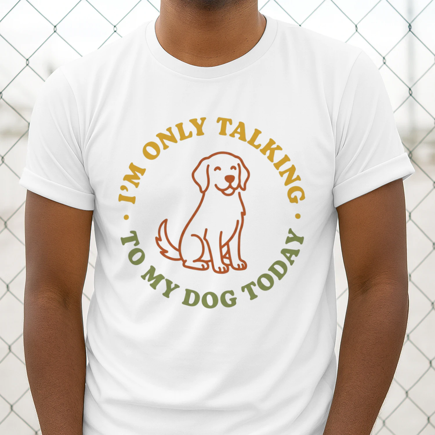 Talking to My Dog Premium Graphic T-Shirt.