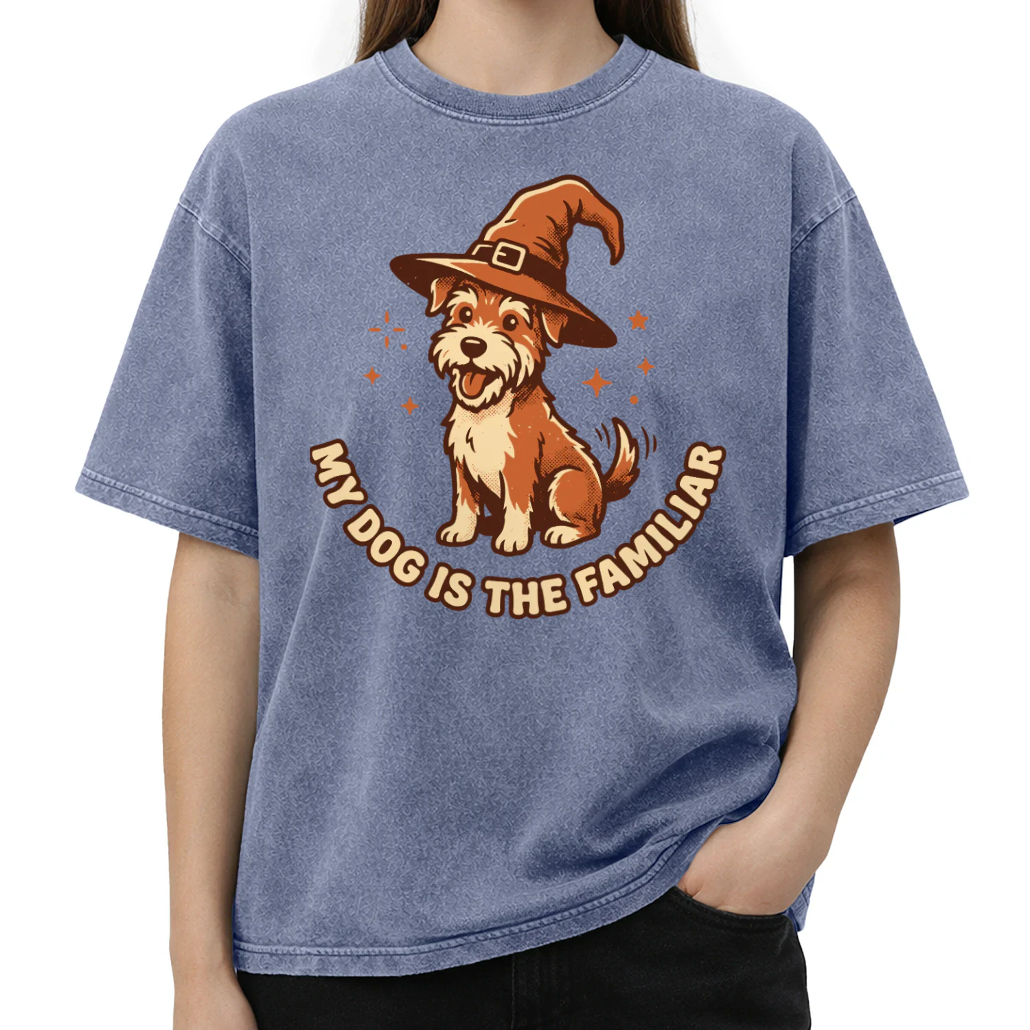 MY DOG IS THE FAMILIER-Witch Hat Dog Halloween Design