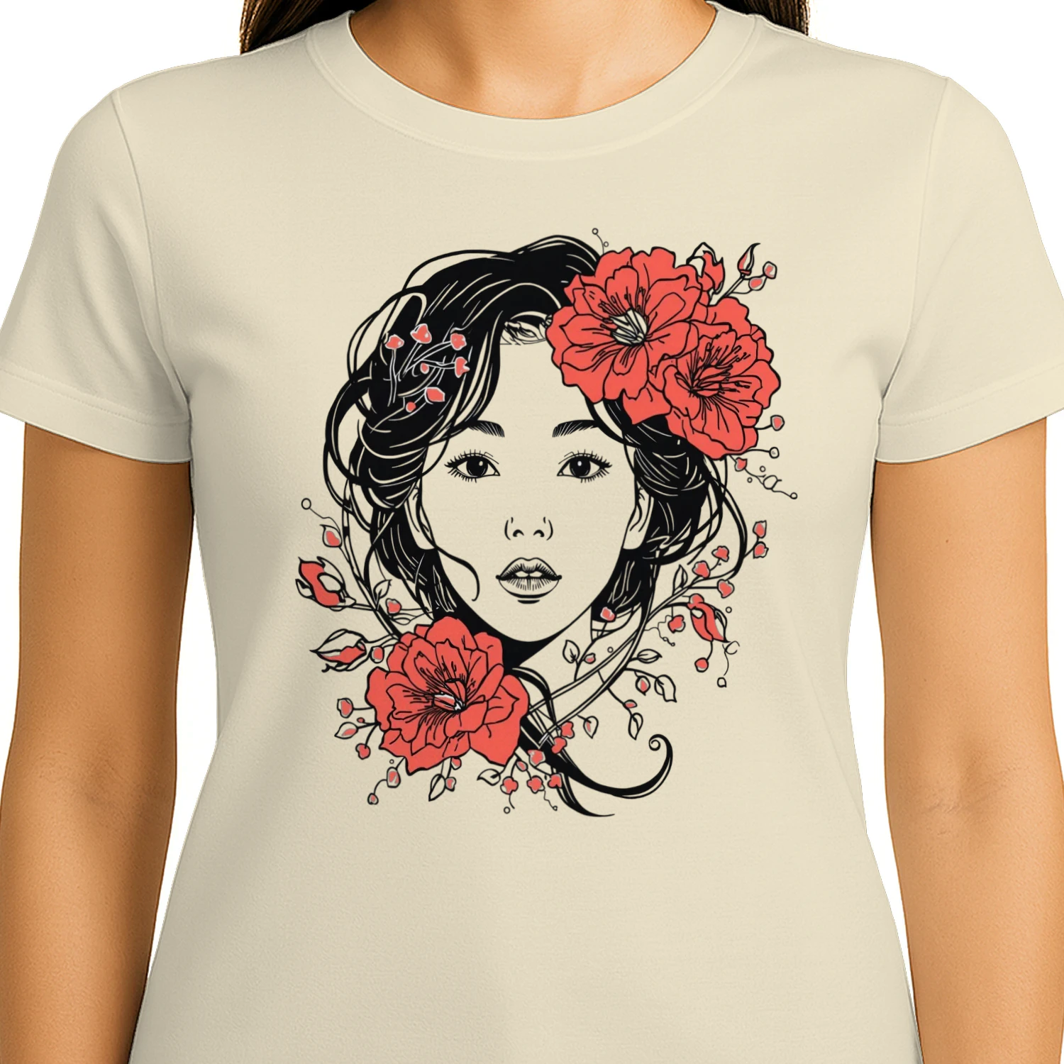 Floral Line Art Portrait 