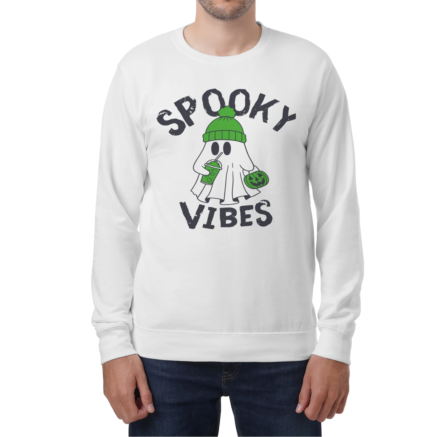Spooky Vibes Ghost Sweatshirt