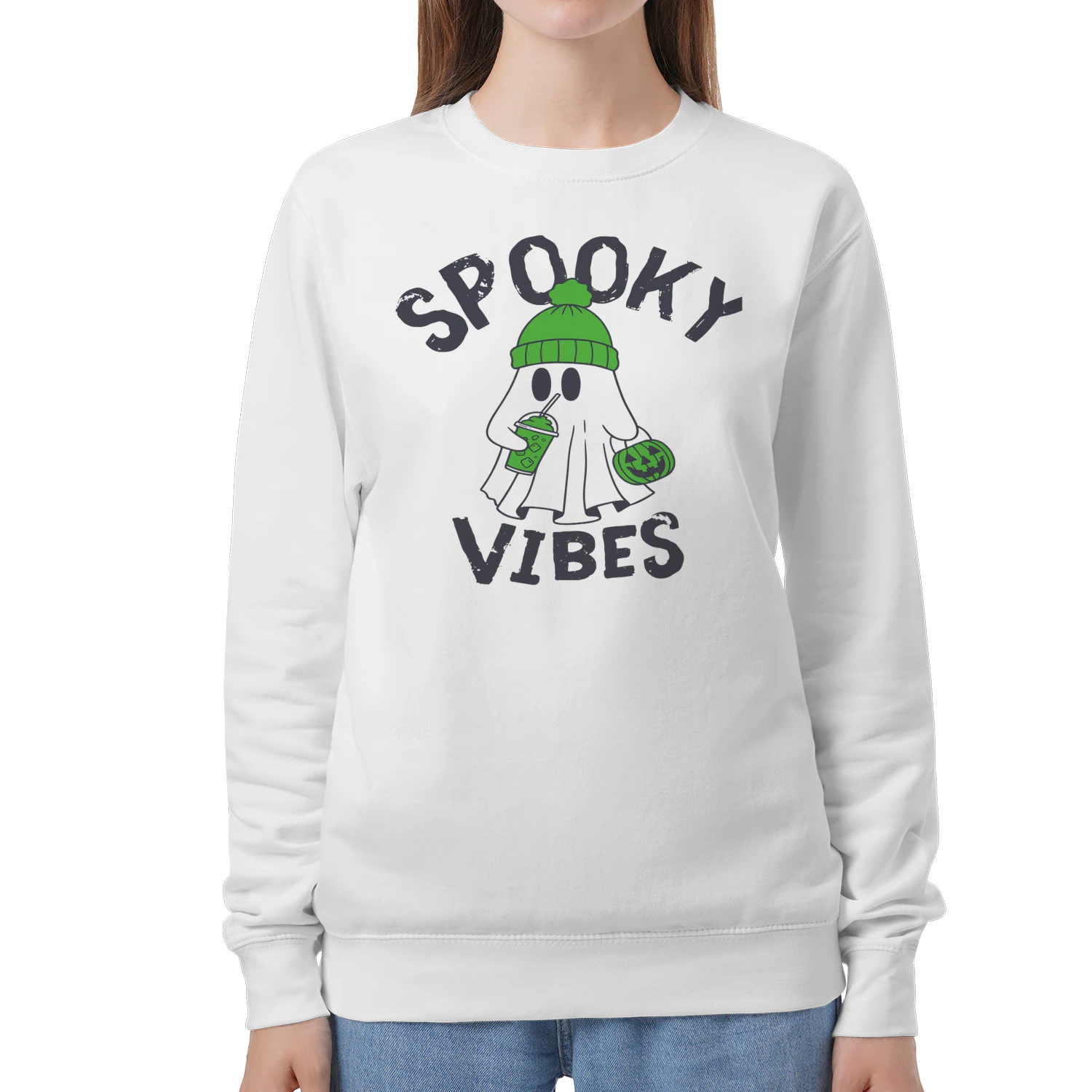 Spooky Vibes Ghost Sweatshirt