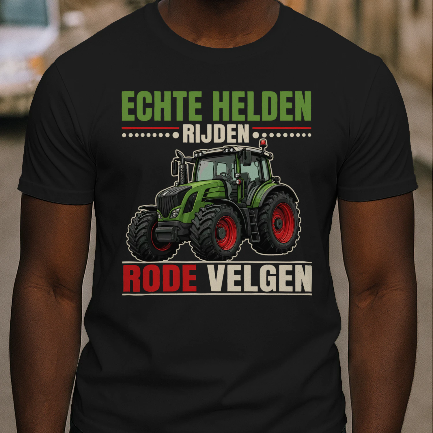 Echte Helden Rijden Rode Velgen T-Shirt – Tractor Shirt voor Boeren en Tractorliefhebbers