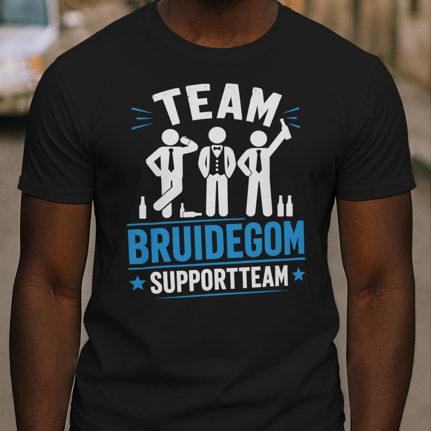 Team Bruidegom Supportteam T-Shirt – Grappig Vrijgezellenfeest Shirt voor Vriendengroep