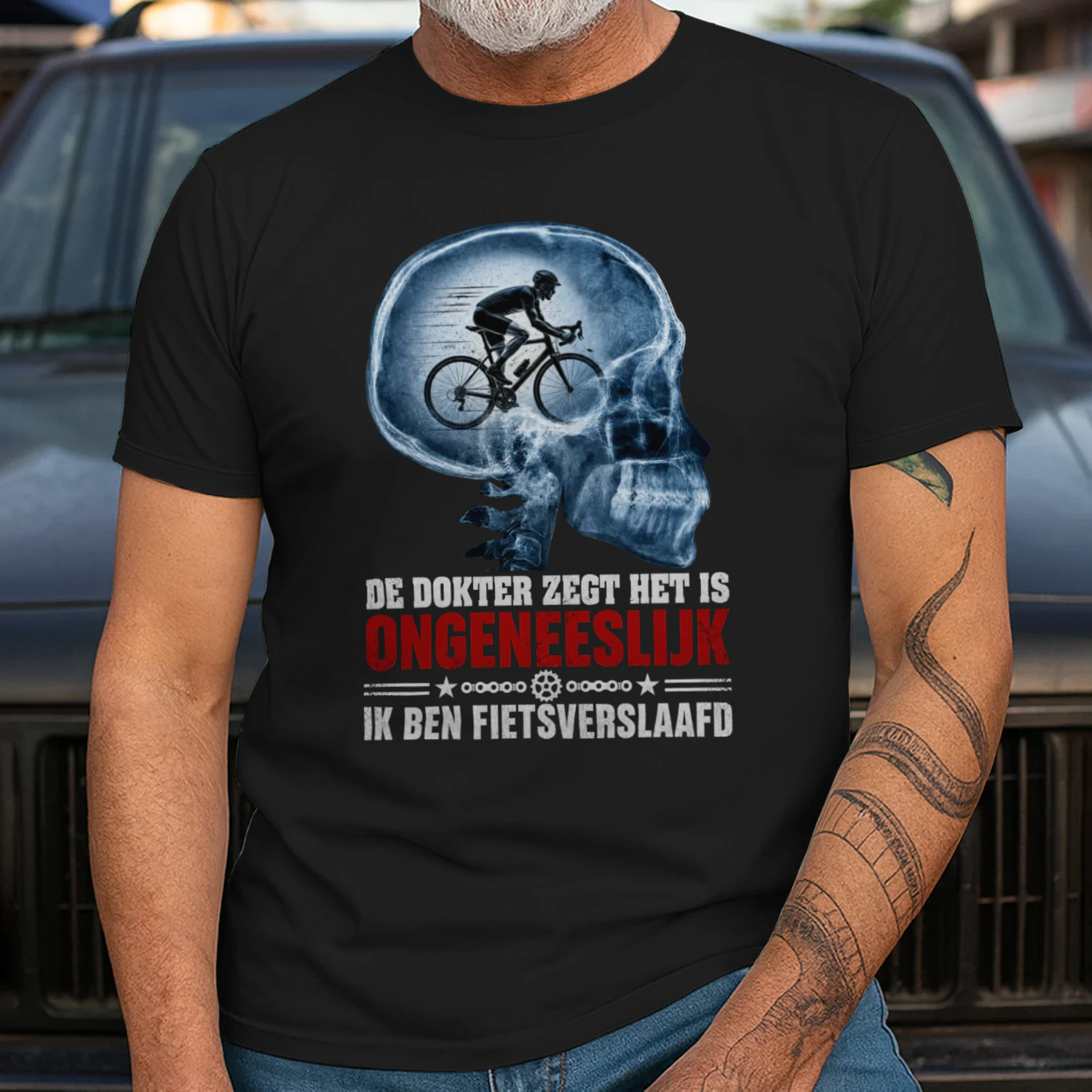 Fietsverslaafd T-Shirt – De Dokter Zegt Het Is Ongeneeslijk | Cadeau voor Wielrenners