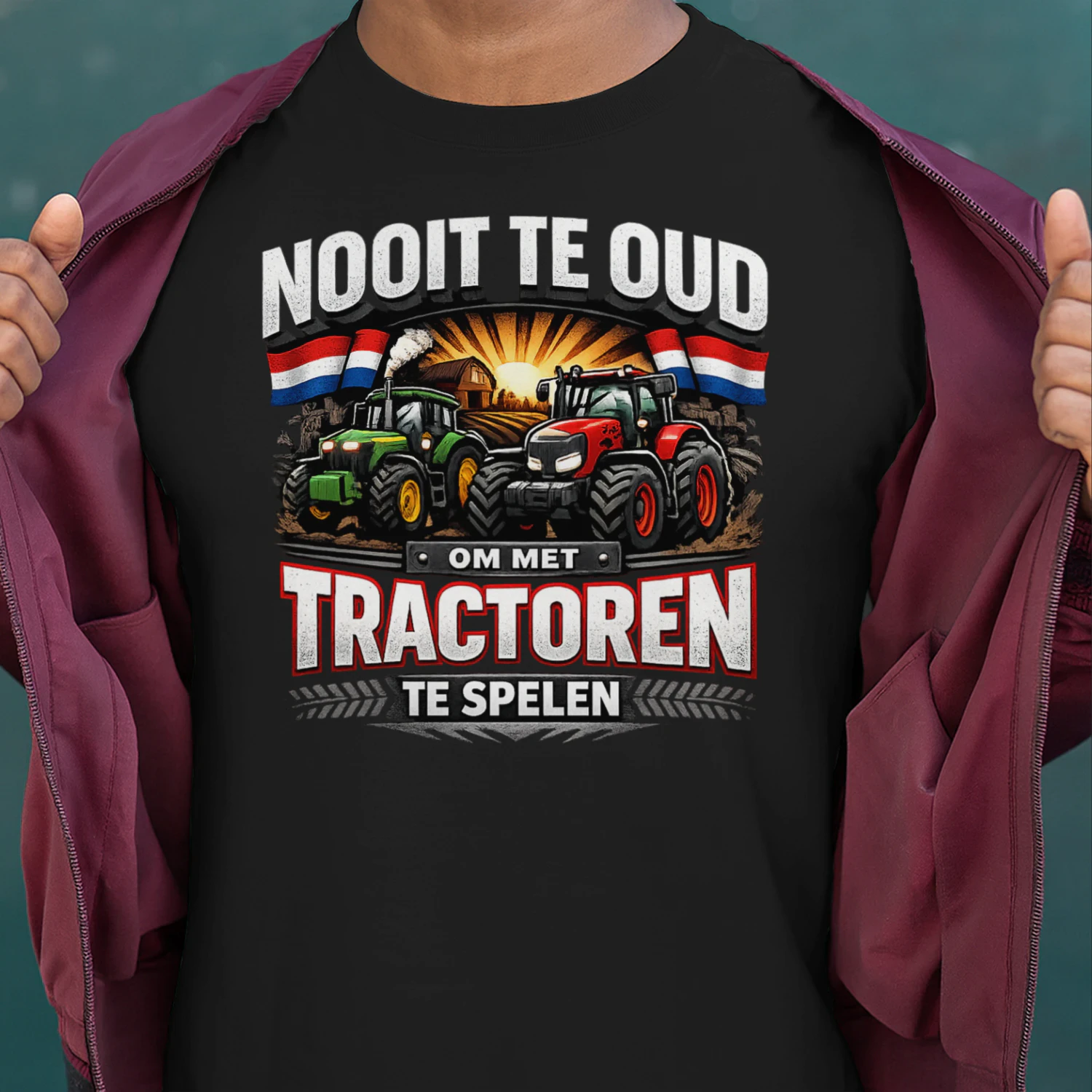 Nooit Te Oud Om Met Tractoren Te Spelen – Grappig Nederlands Tractor T-Shirt