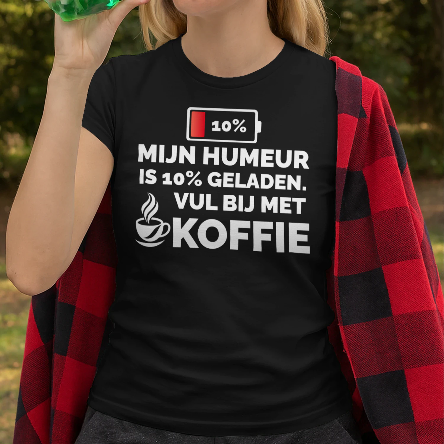 Mijn Humeur Is 10% Geladen – Koffie T-Shirt