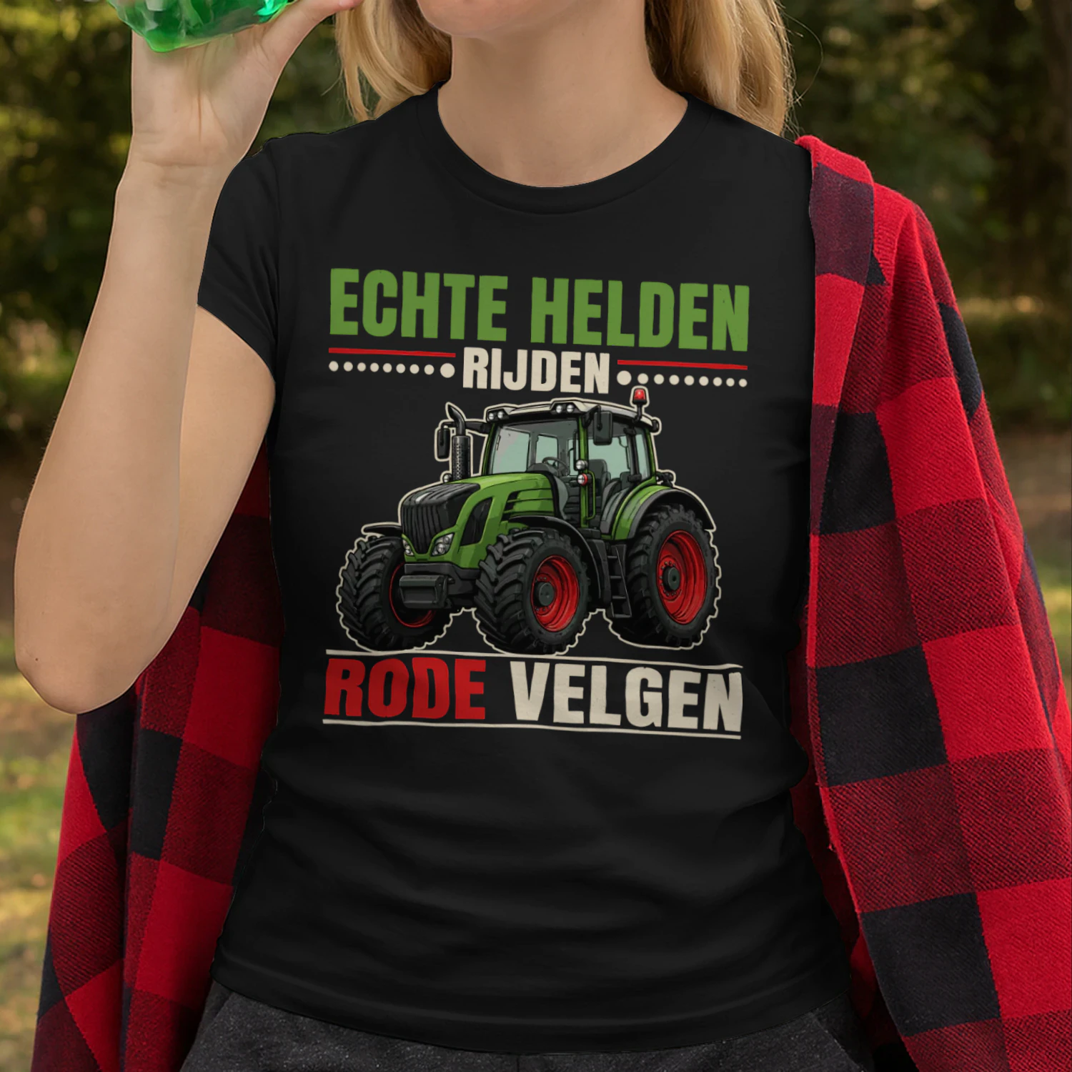 Echte Helden Rijden Rode Velgen T-Shirt – Tractor Shirt voor Boeren en Tractorliefhebbers