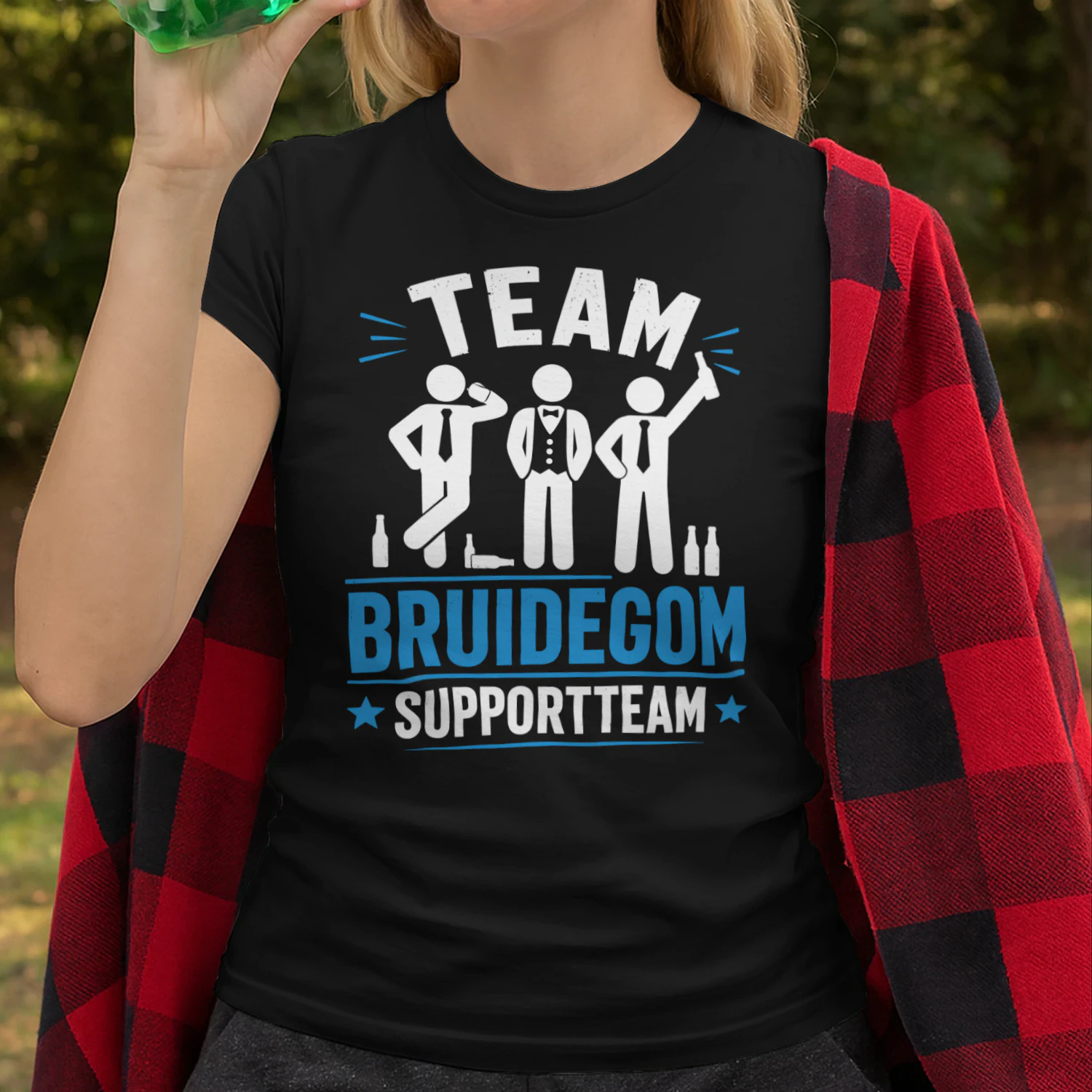 Team Bruidegom Supportteam T-Shirt – Grappig Vrijgezellenfeest Shirt voor Vriendengroep