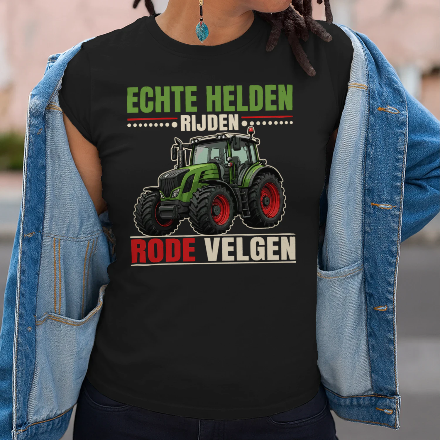 Echte Helden Rijden Rode Velgen T-Shirt – Tractor Shirt voor Boeren en Tractorliefhebbers