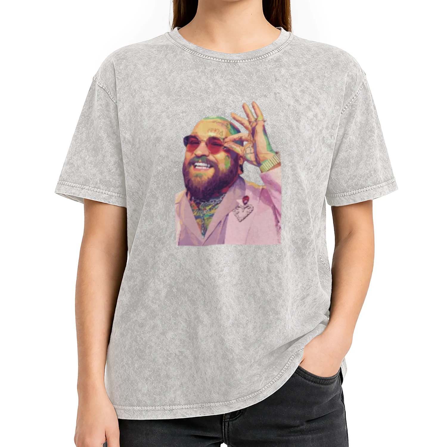 Teddy Swims Acid Washed Crew Neck T-shirt