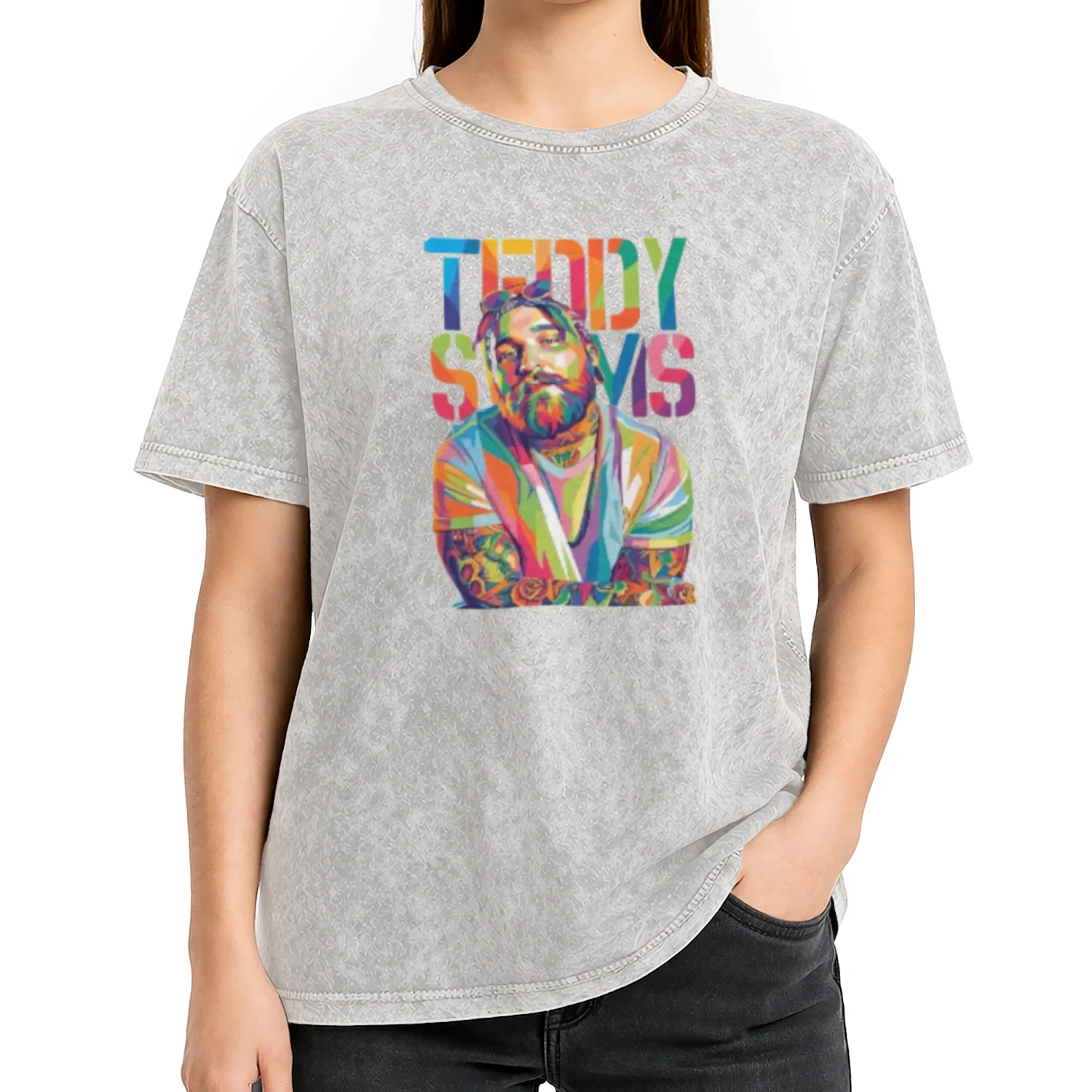 Teddy Swims Acid Washed Crew Neck T-shirt
