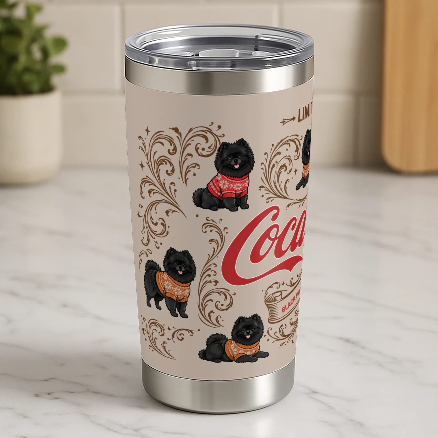 Black Pomeranian Coca-Cola Tumbler