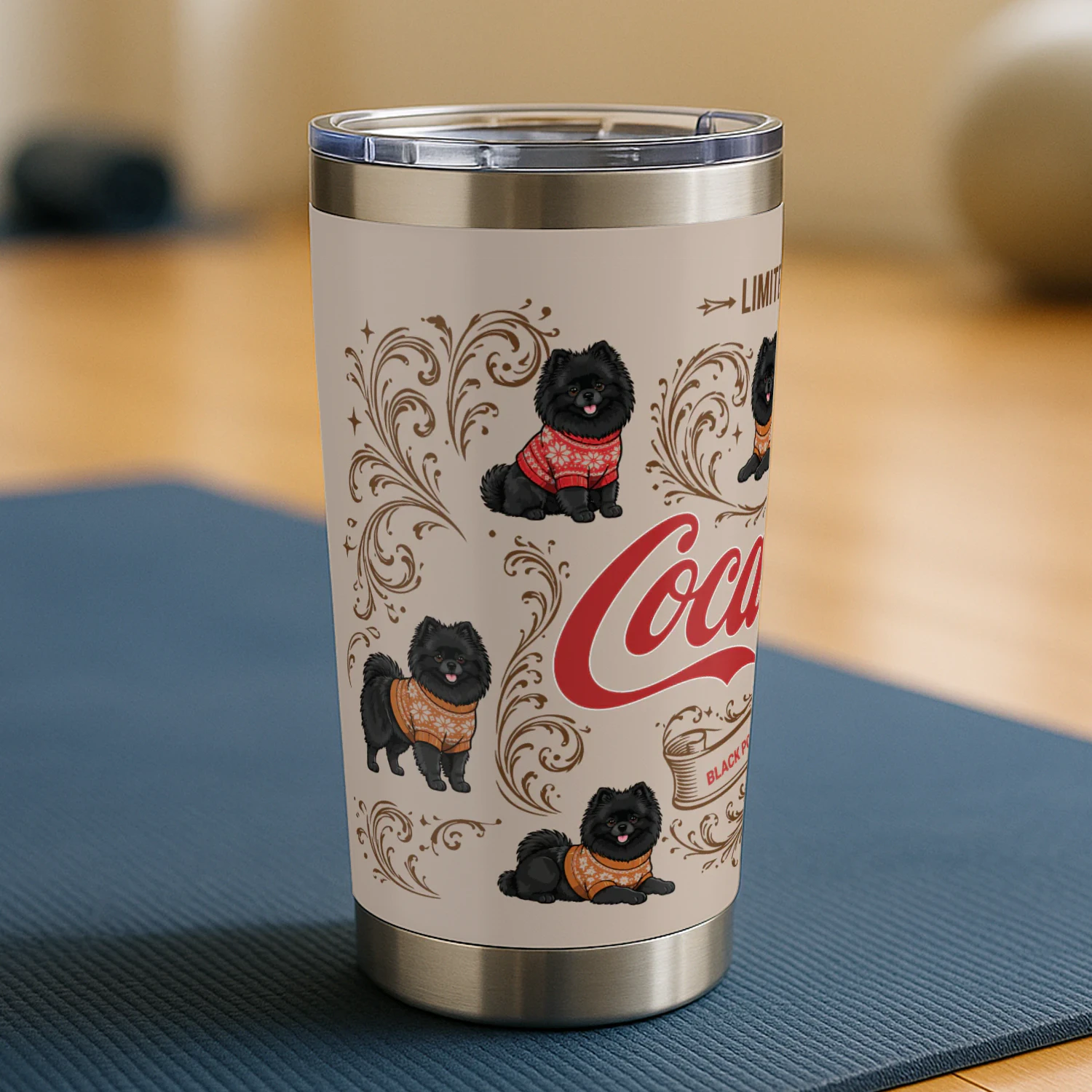 Black Pomeranian Coca-Cola Tumbler