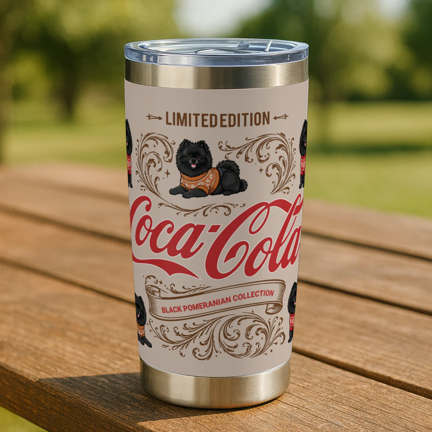 Black Pomeranian Coca-Cola Tumbler