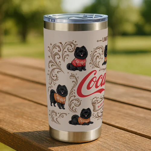 Black Pomeranian Coca-Cola Tumbler