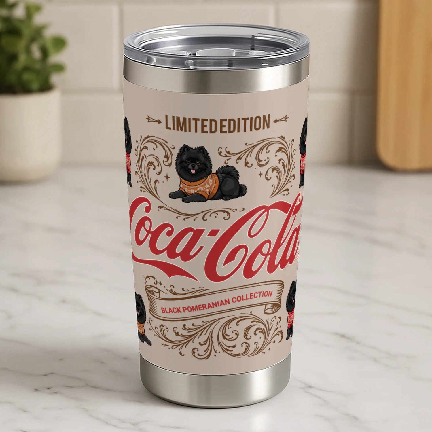 Black Pomeranian Coca-Cola Tumbler