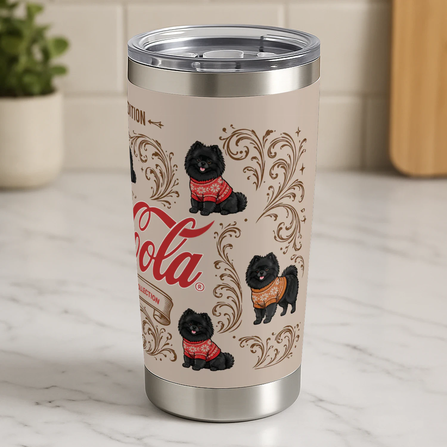 Black Pomeranian Coca-Cola Tumbler