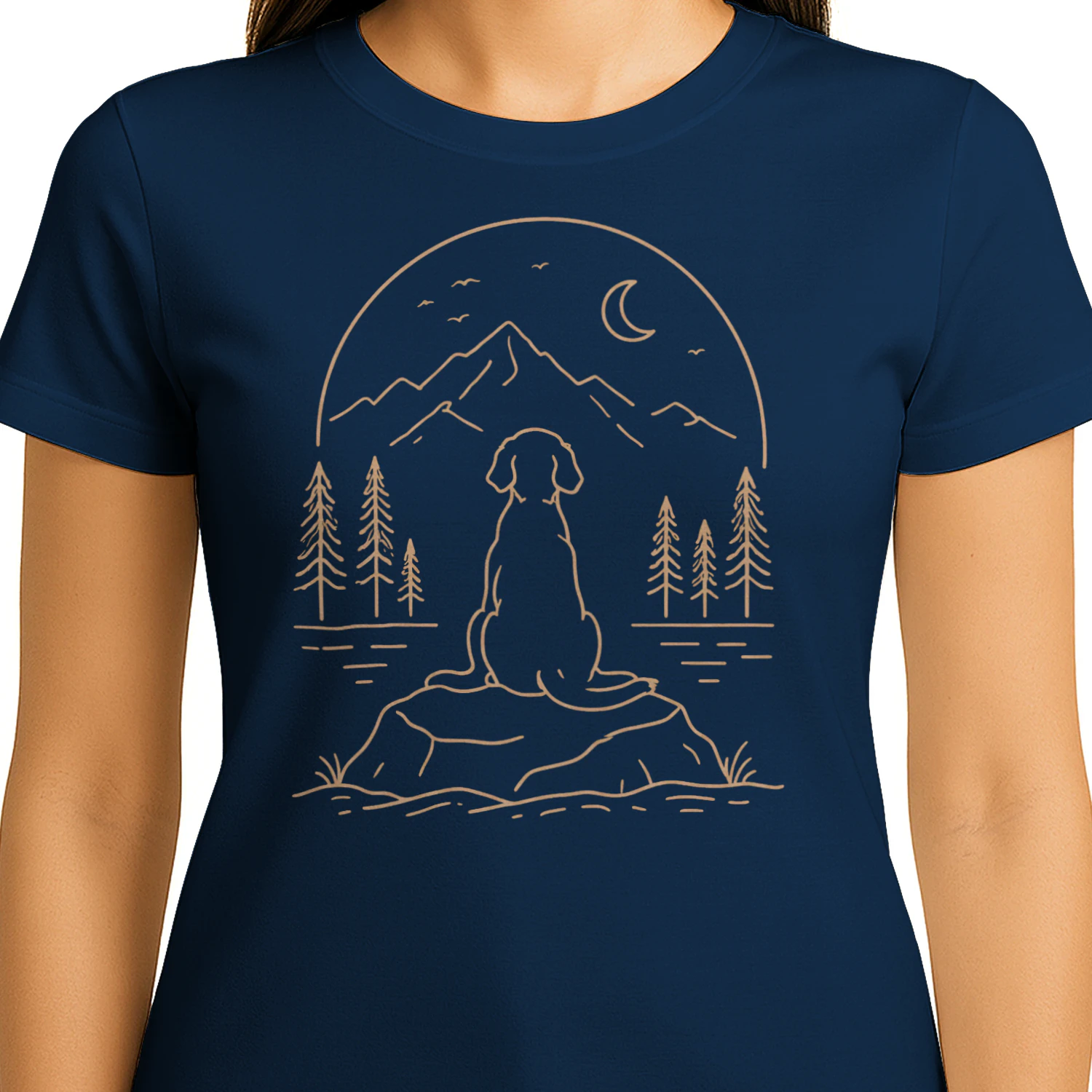 Moonlit Dog Adventure T-Shirt