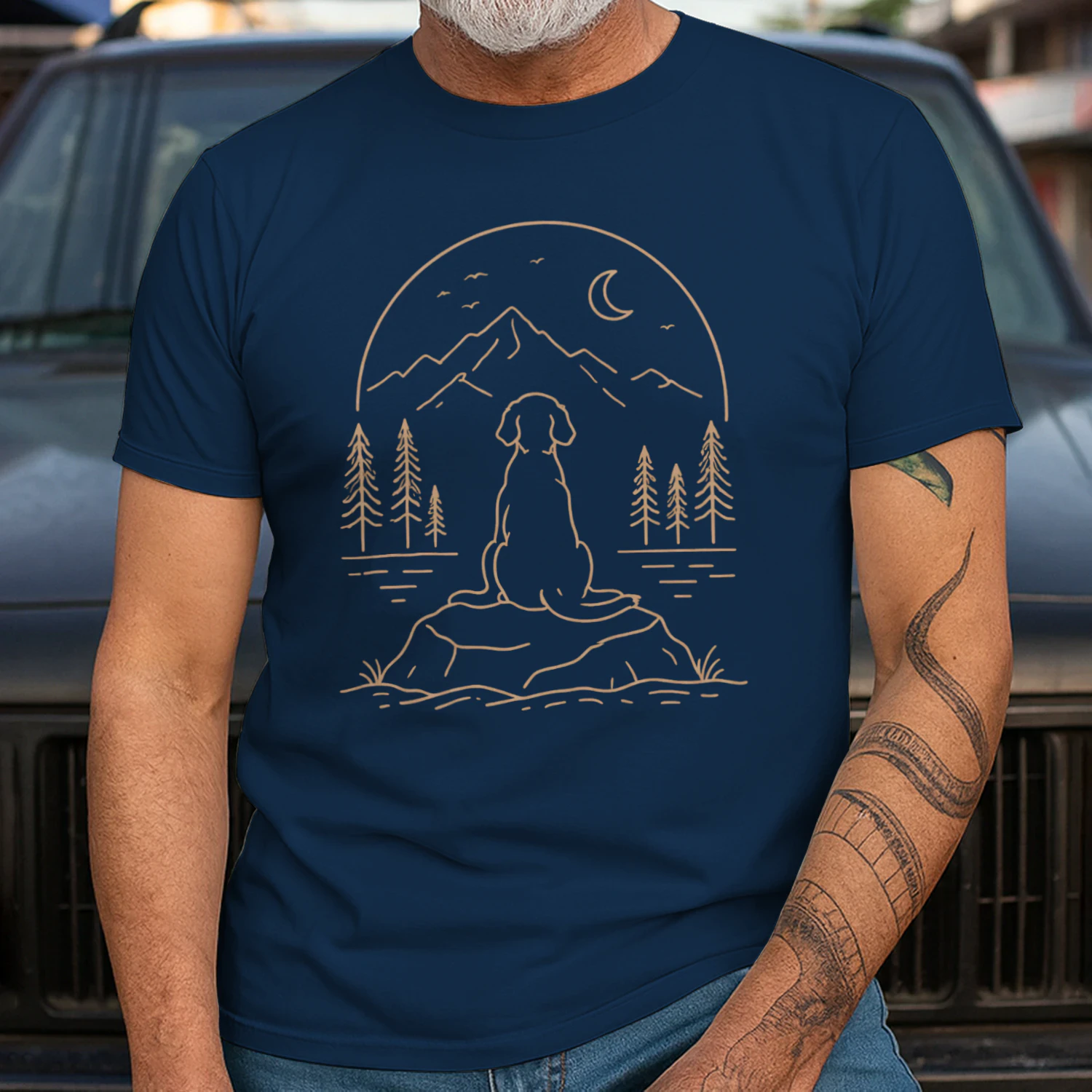 Moonlit Dog Adventure T-Shirt