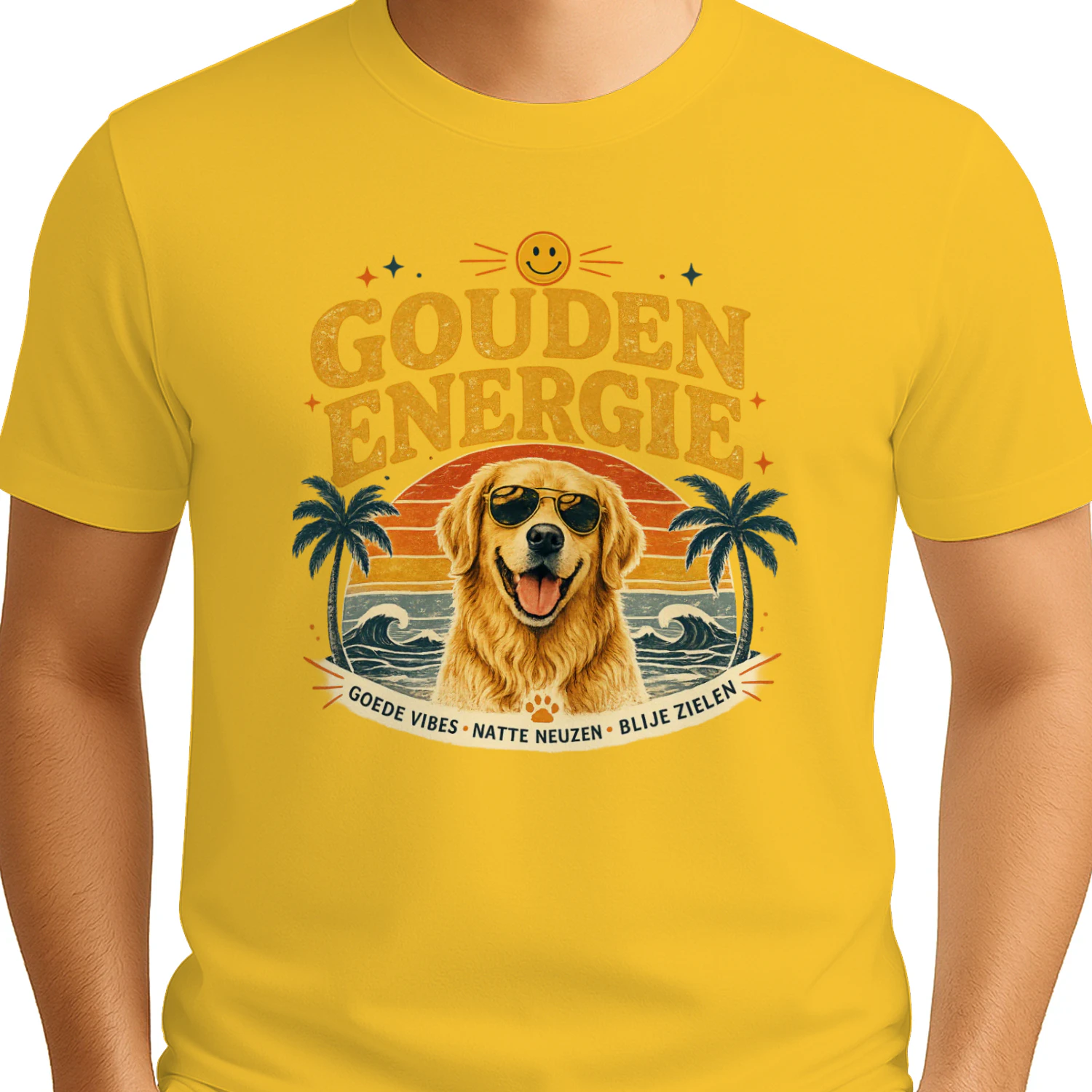 Golden Retriever _ Goede Energir Vintage T-Shirt