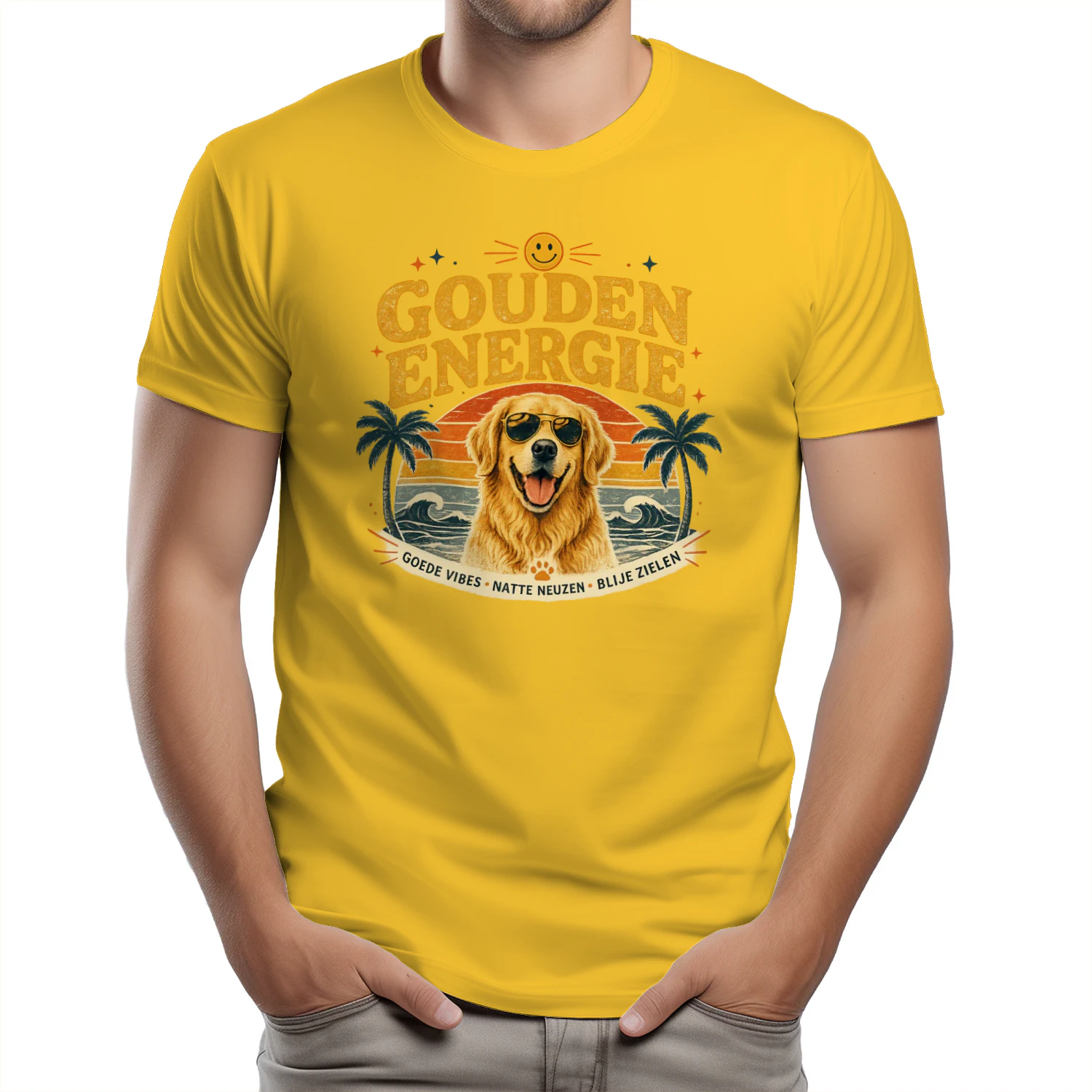 Golden Retriever _ Goede Energir Vintage T-Shirt