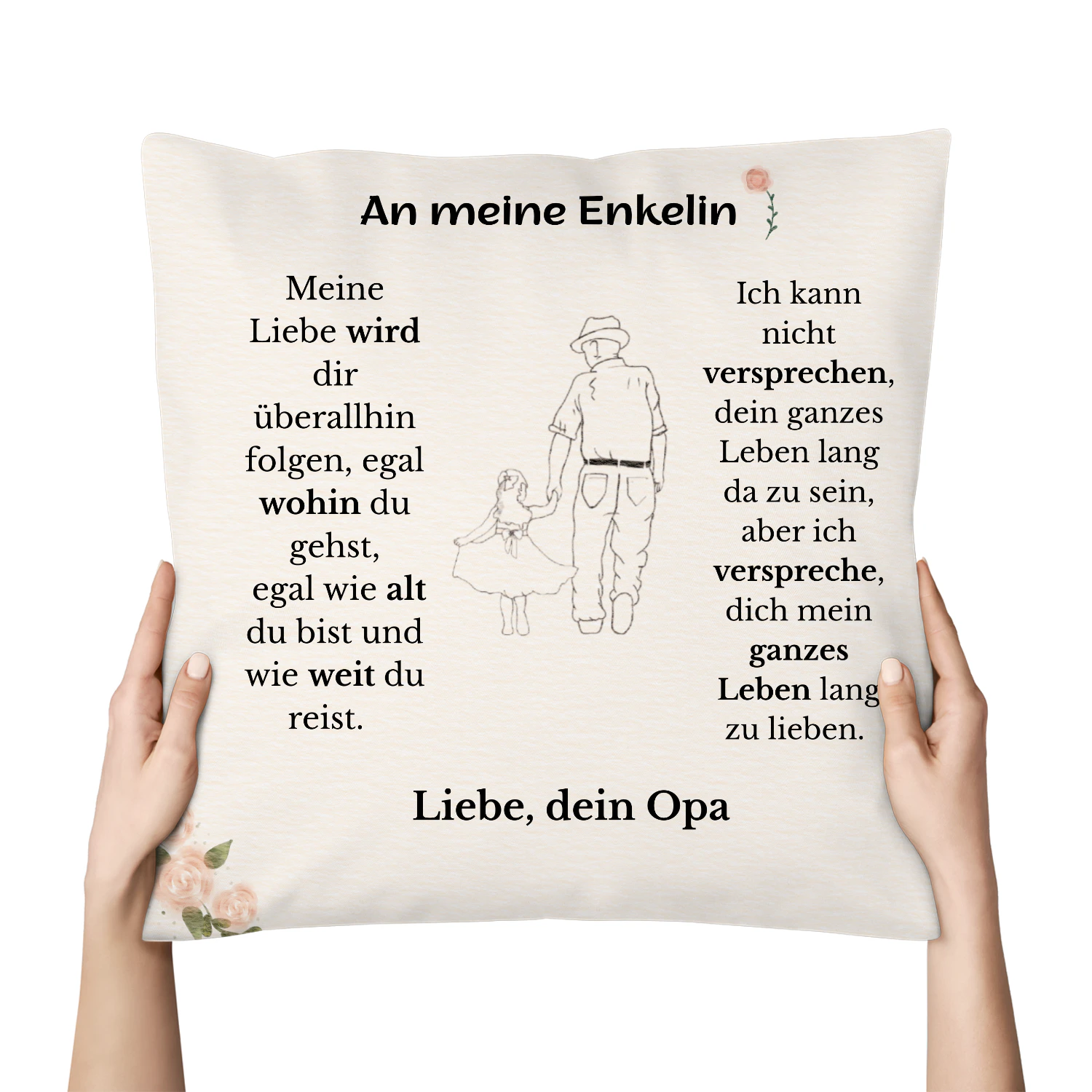 Personalisierbares Kissen für Enkelin – Liebe von Opa ❤️