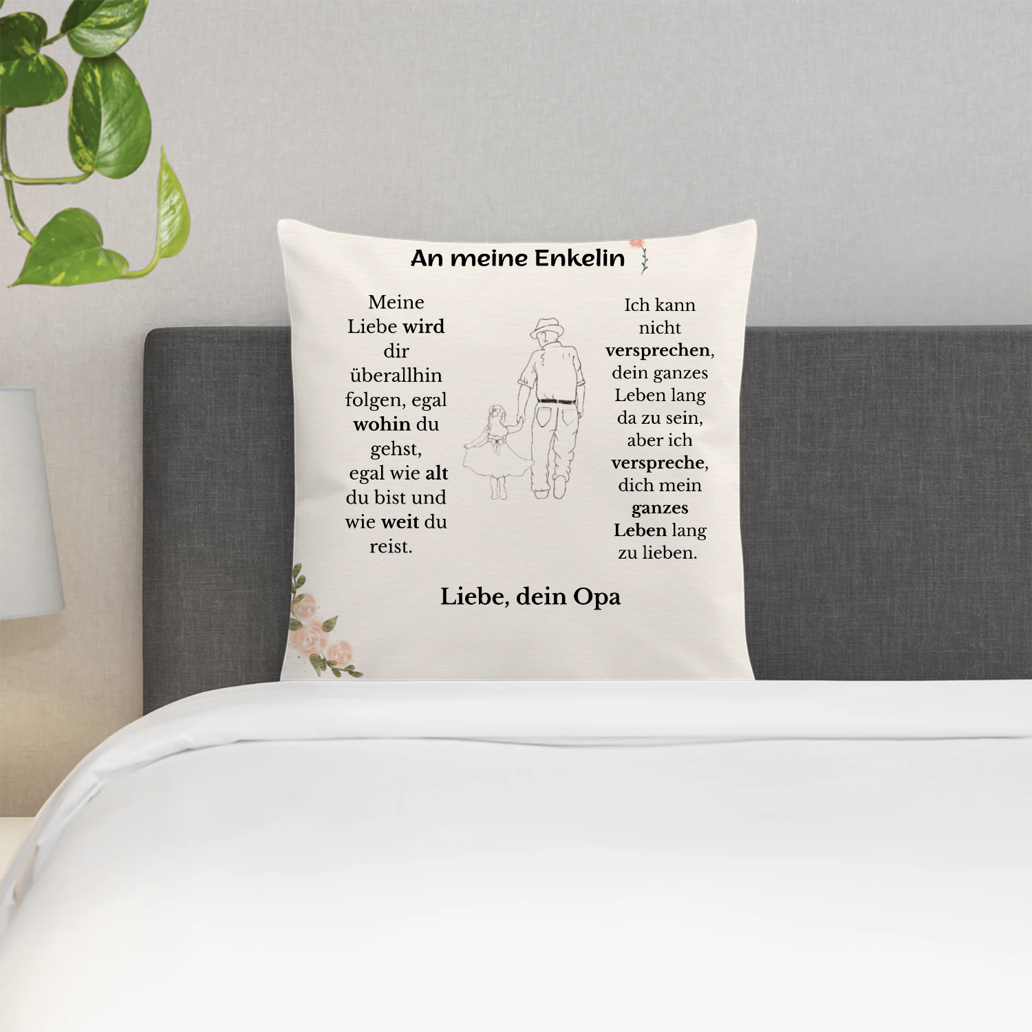 Personalisierbares Kissen für Enkelin – Liebe von Opa ❤️
