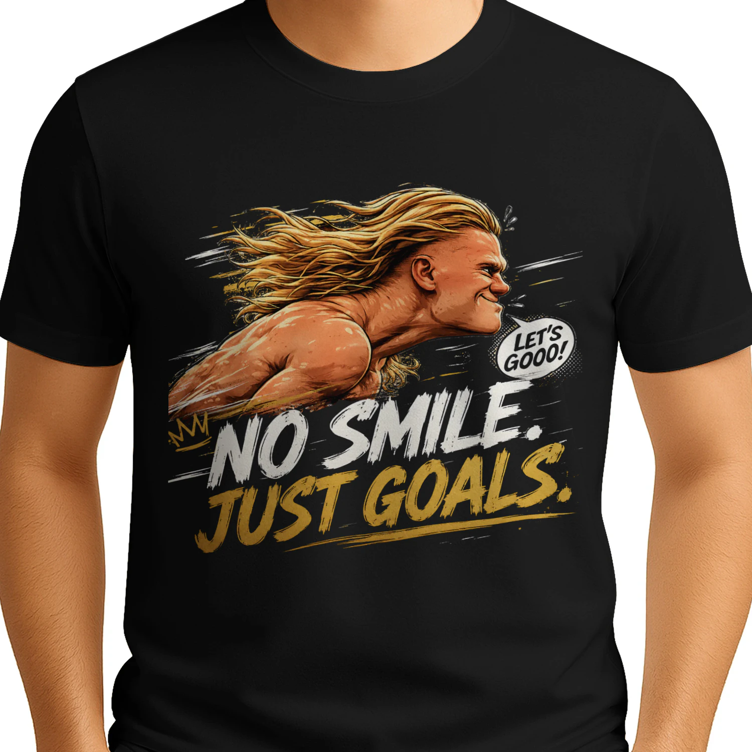 No Smile Just Goals Shirt | Funny Football Graphic Tee | Soccer Fan T-Shirt | Sports Meme Unisex Gift