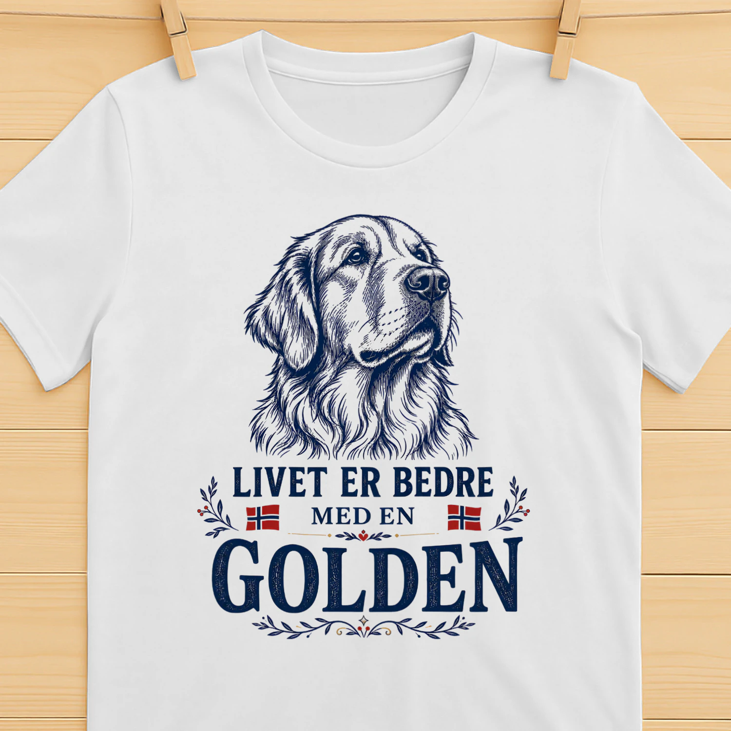 Livet er bedre med en Golden - Clean Line Art - Classic Unisex T-shirt
