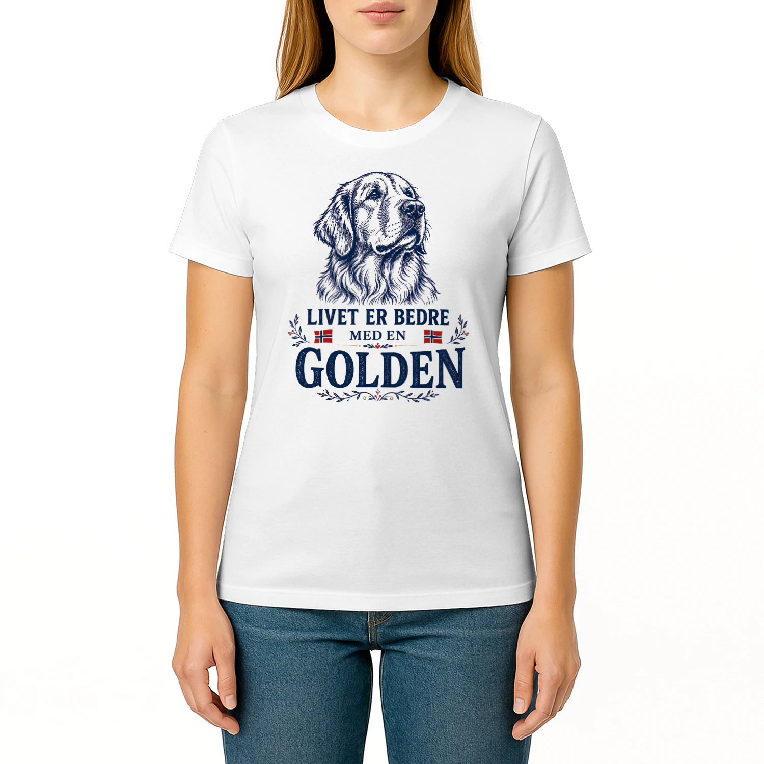 Livet er bedre med en Golden - Clean Line Art - Classic Unisex T-shirt