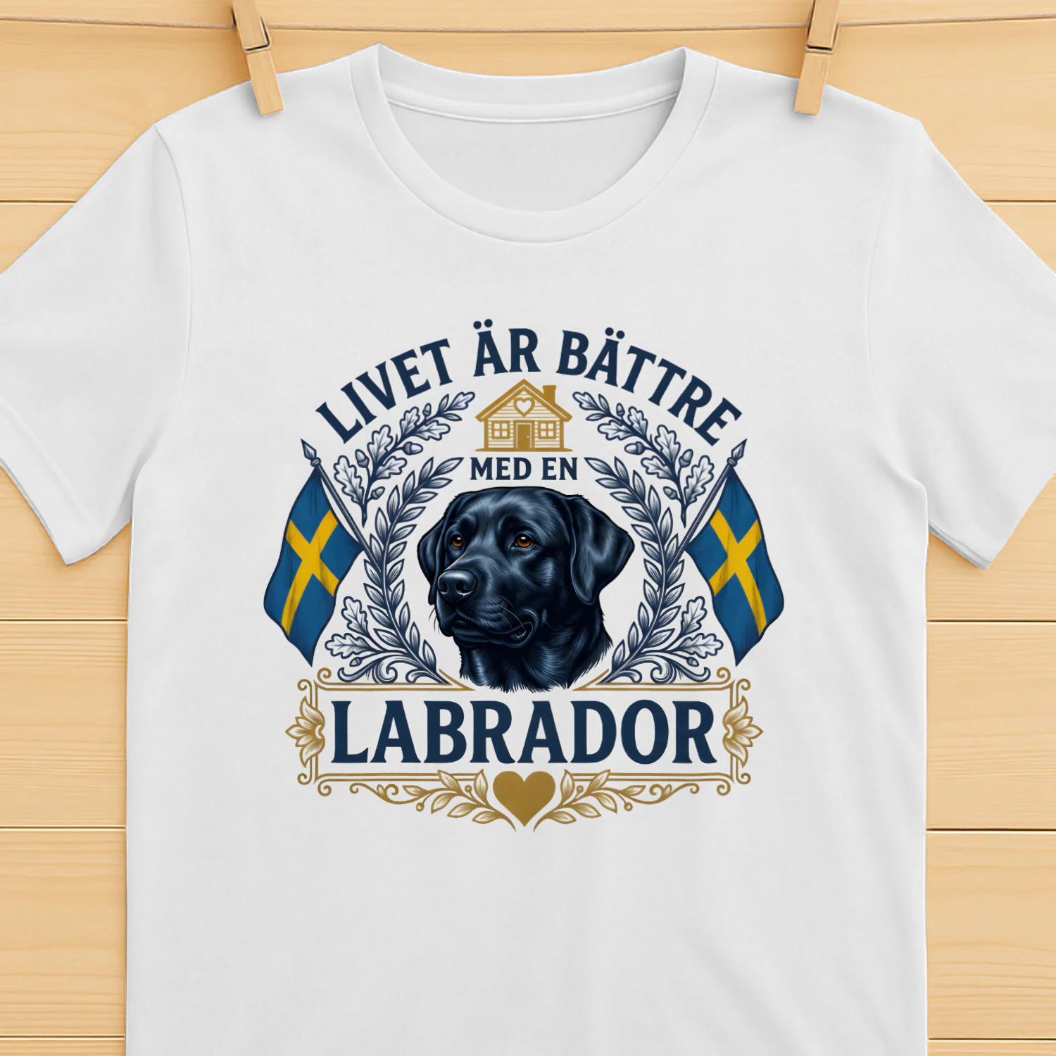 Livet är bättre med en Labrador black sweden - T-shirt