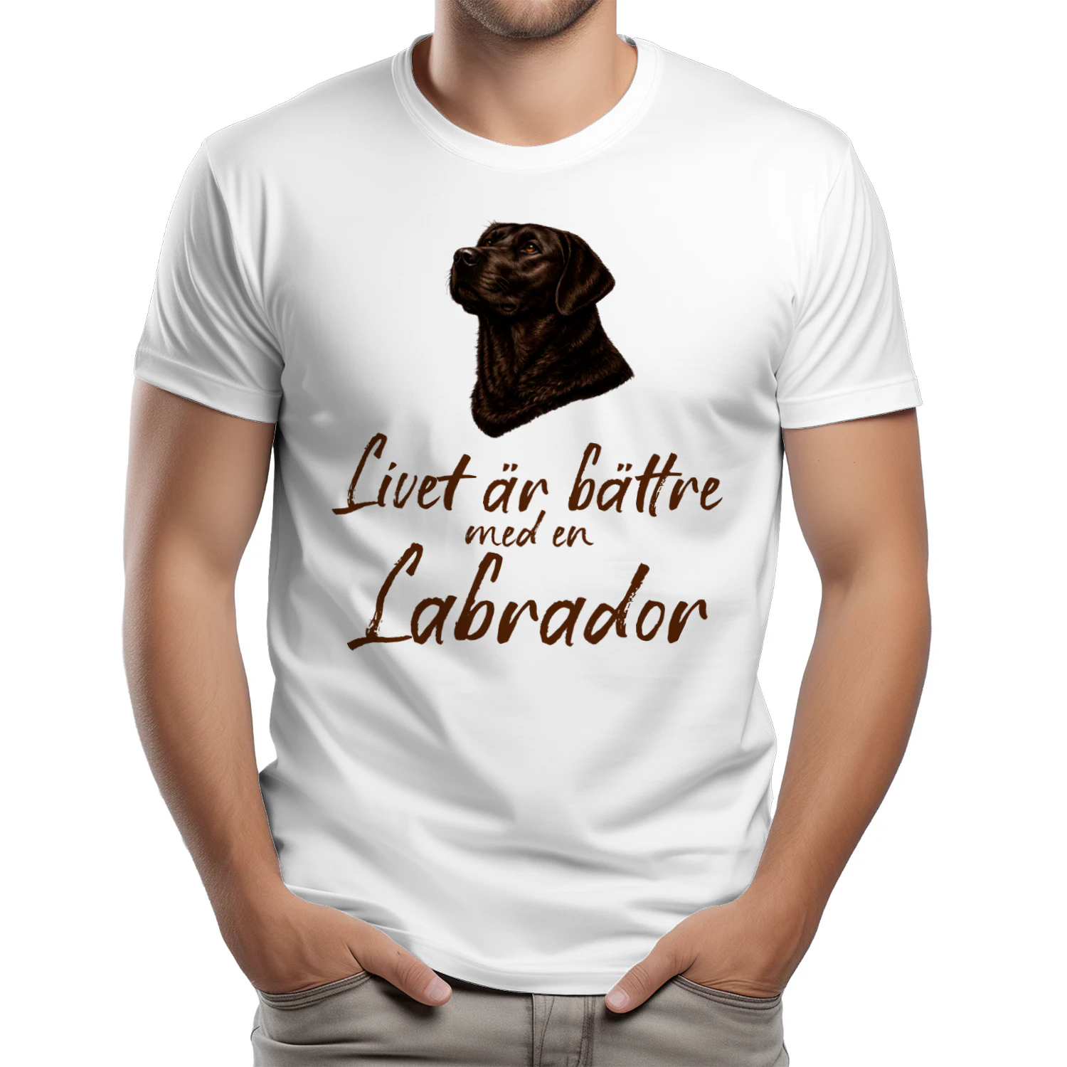 Livet är bättre med en Labrador Chocolate Brown Design  - T-shirt