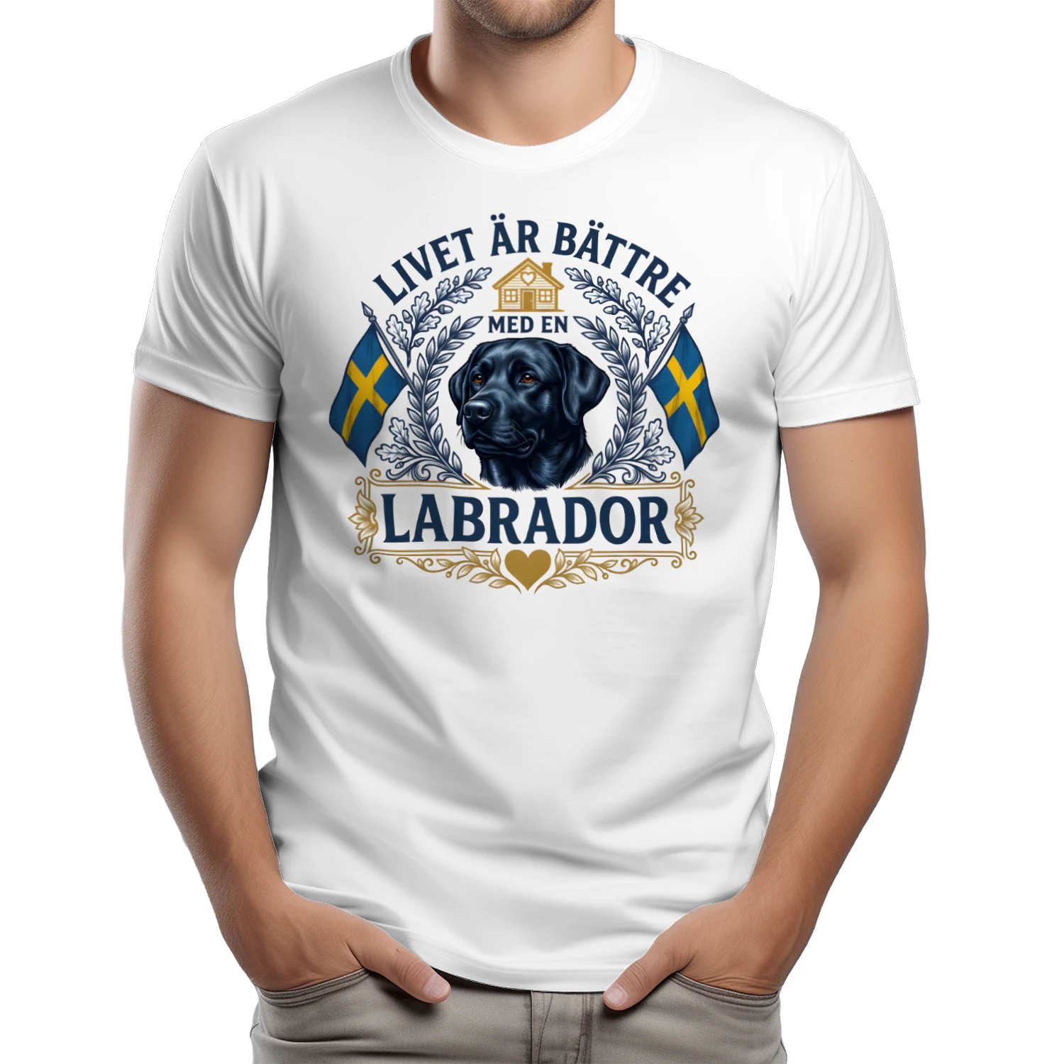Livet är bättre med en Labrador black sweden - T-shirt
