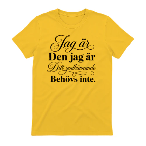 Jag är Den jag är Ditt godkännande Behövs inte