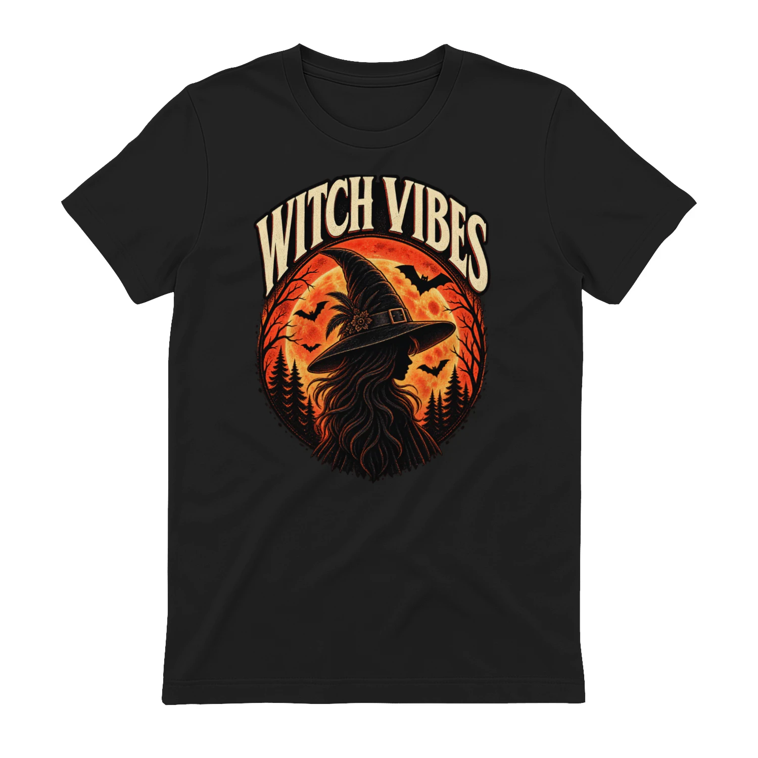 Witch Vibes Vintage Halloween Shirt for Adults – Spooky Witch Horror Design