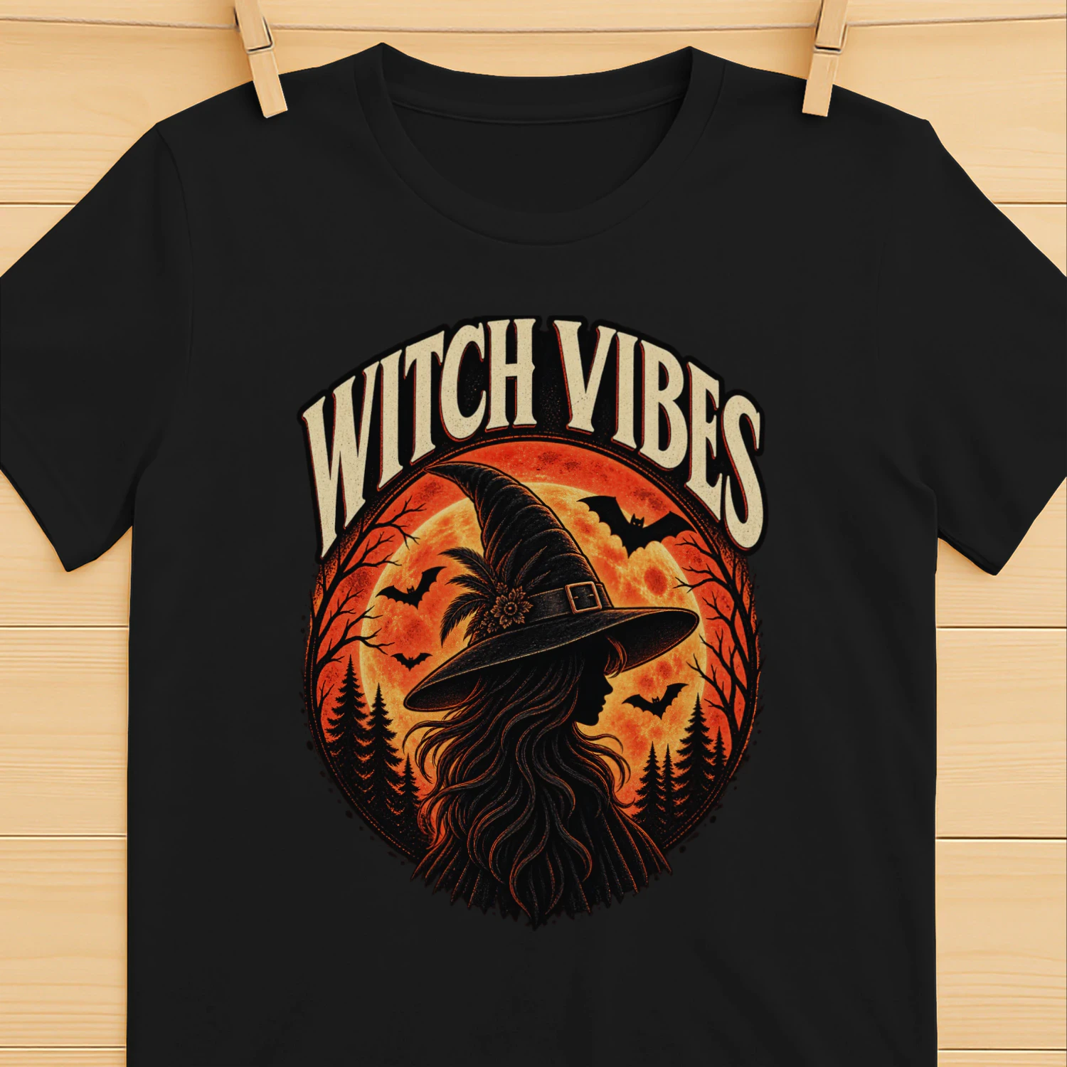 Witch Vibes Vintage Halloween Shirt for Adults – Spooky Witch Horror Design