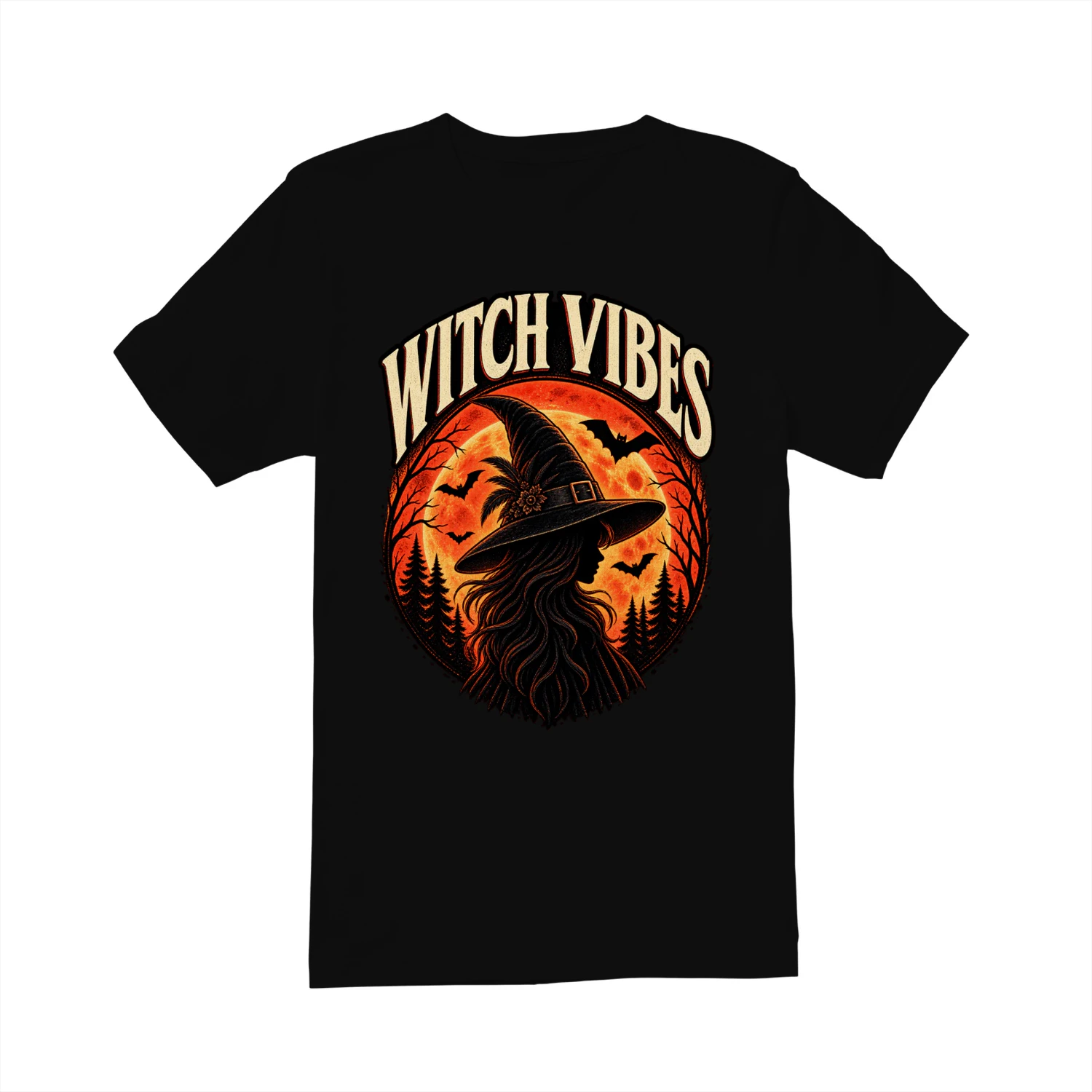 Witch Vibes Vintage Halloween Shirt for Adults – Spooky Witch Horror Design