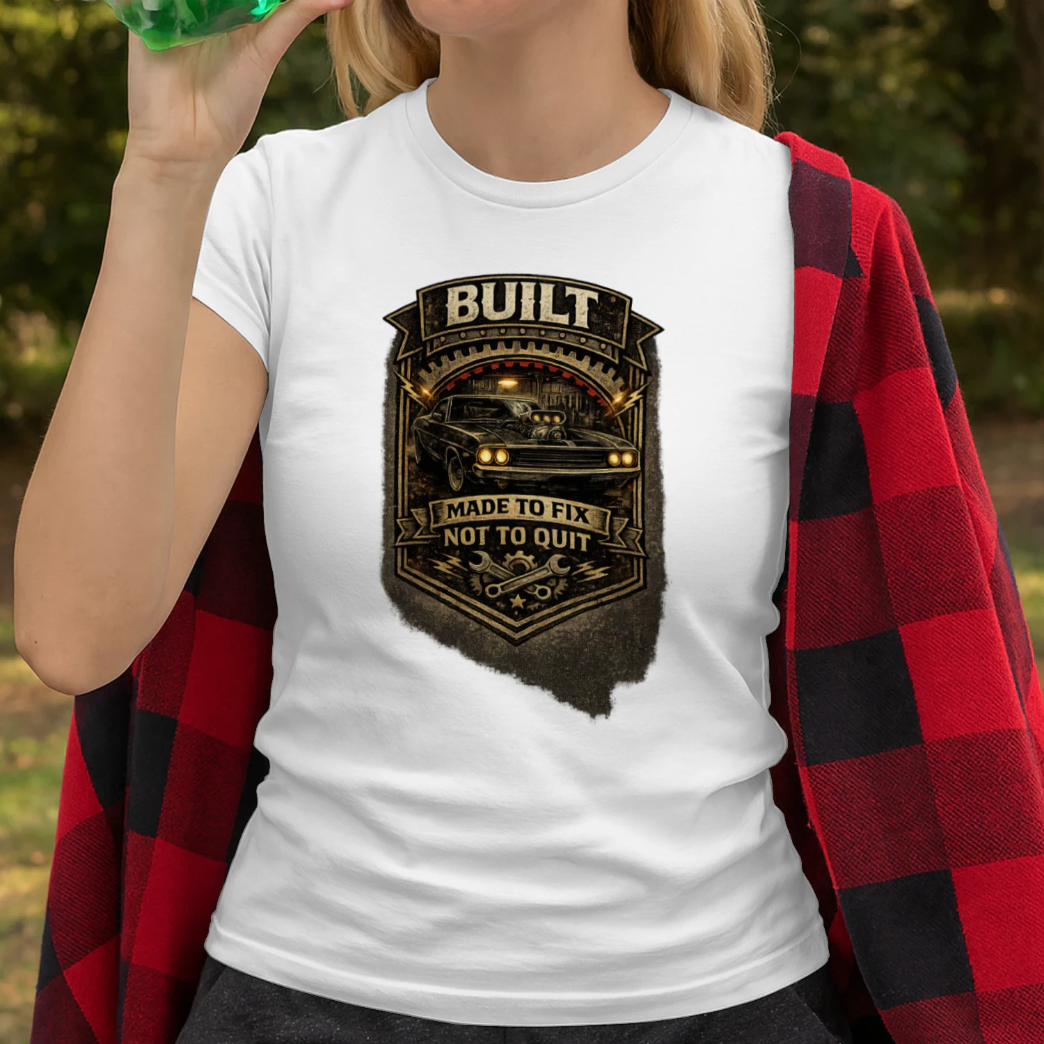 Built To Fix Not To Quit T-Shirt | Vintage Muscle Car Mechanic Tee | Garage Life Shirt