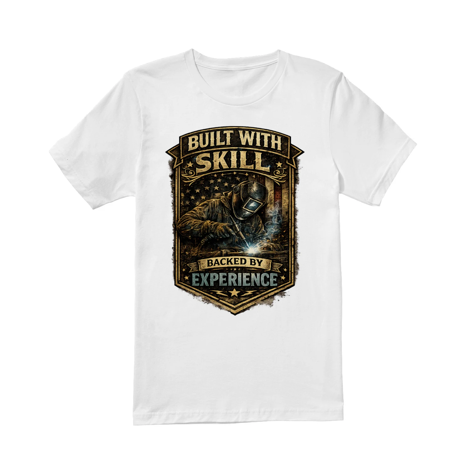 Built With Skill Backed By Experience T-Shirt | Vintage Mechanic Workshop Tee