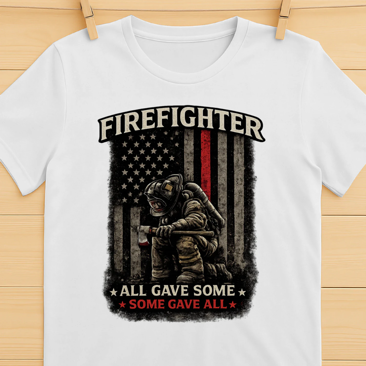 Firefighter T-Shirt | All Gave Some Some Gave All | Patriotic Firefighter Tee