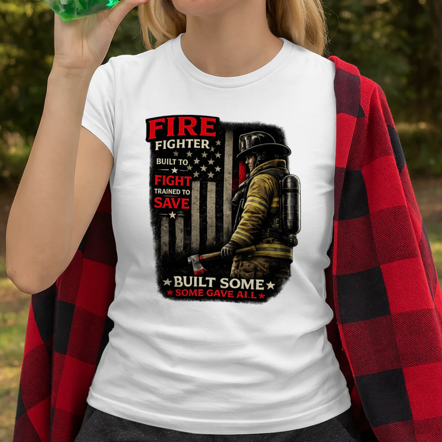 Firefighter T-Shirt | Built To Fight Trained To Save | Firefighter Pride Tee