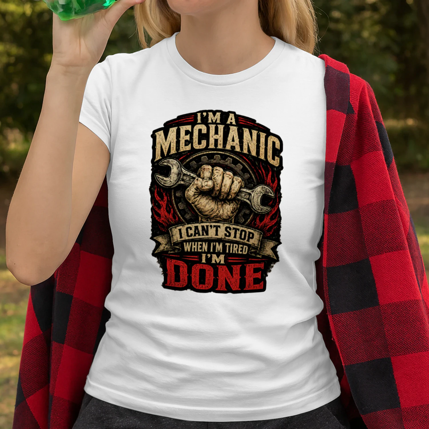 I'm A Mechanic I Can't Stop When I'm Tired I'm Done T-Shirt | Vintage Wrench Mechanic Tee