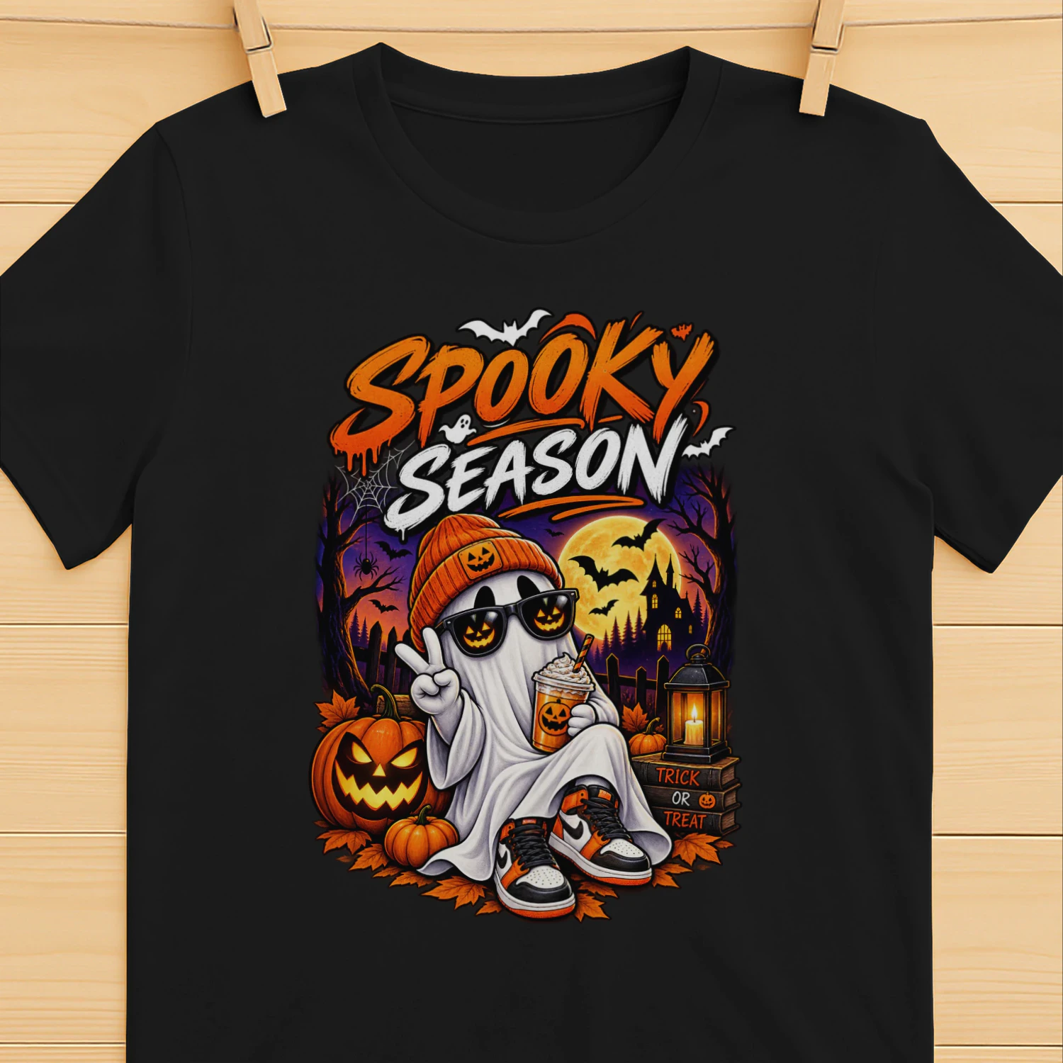 Spooky Season Ghost T-Shirt | Cute Halloween Ghost | Pumpkin & Spooky Season Tee