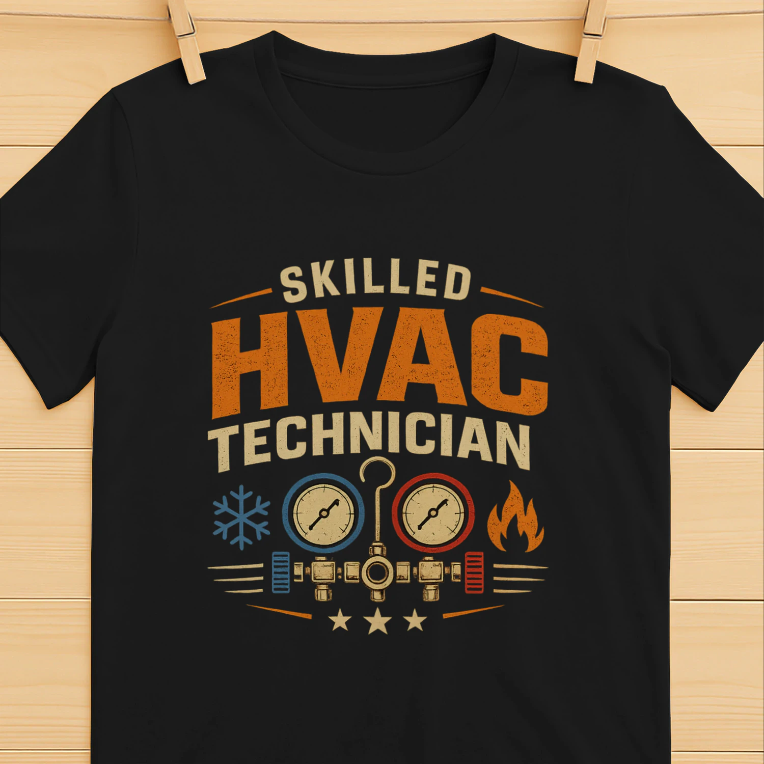 Skilled HVAC Technician T-Shirt | Heating & Cooling | HVAC Service Tech Tee