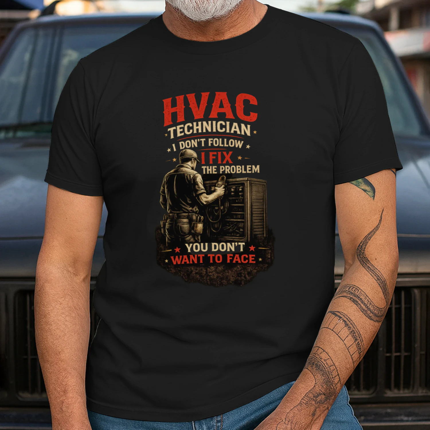 HVAC Technician T-Shirt | I Don't Follow I Fix The Problem | HVAC Repair Tech Tee