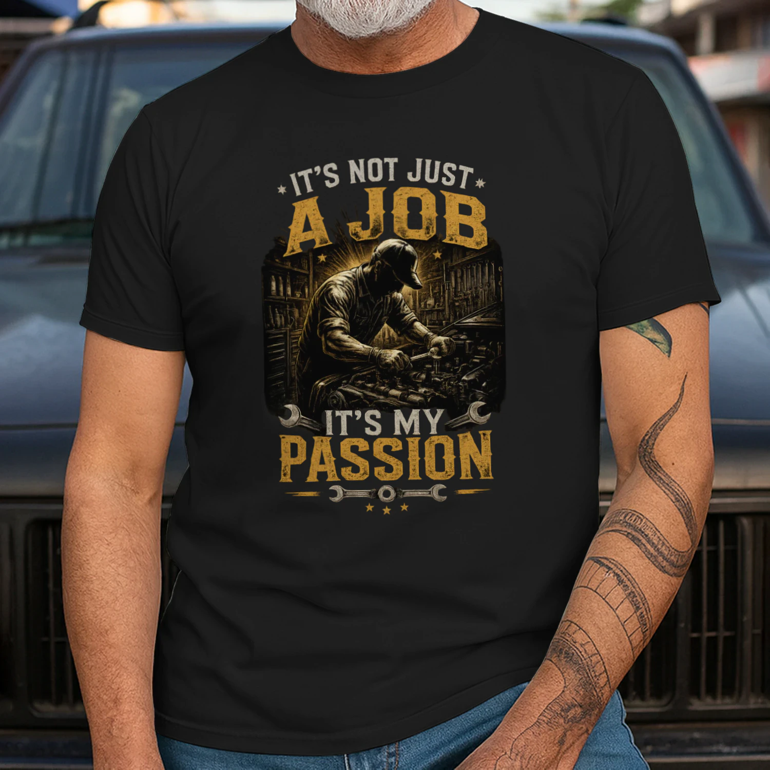 It's Not Just A Job It's My Passion T-Shirt | Vintage Mechanic Workshop Tee | Auto Mechanic Gift