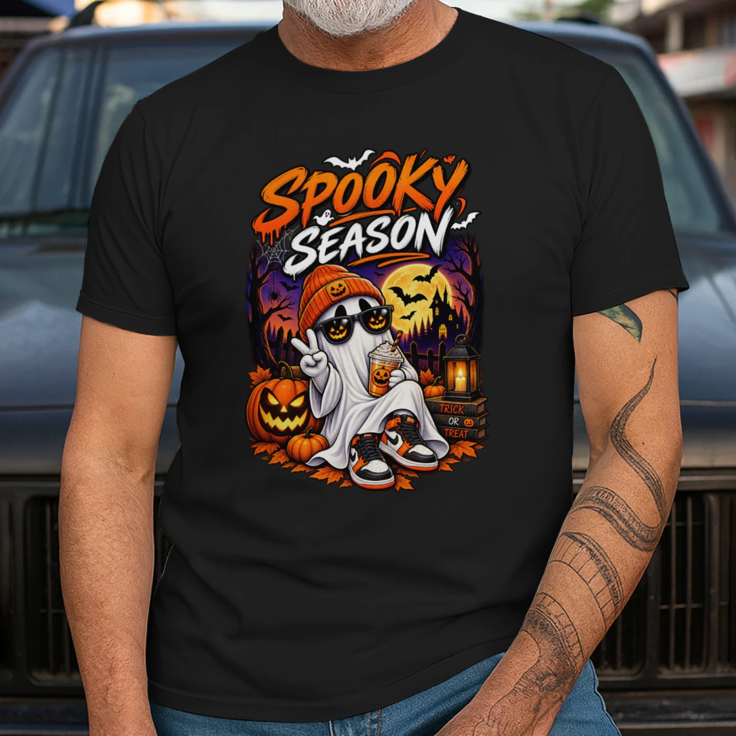 Spooky Season Ghost T-Shirt | Cute Halloween Ghost | Pumpkin & Spooky Season Tee