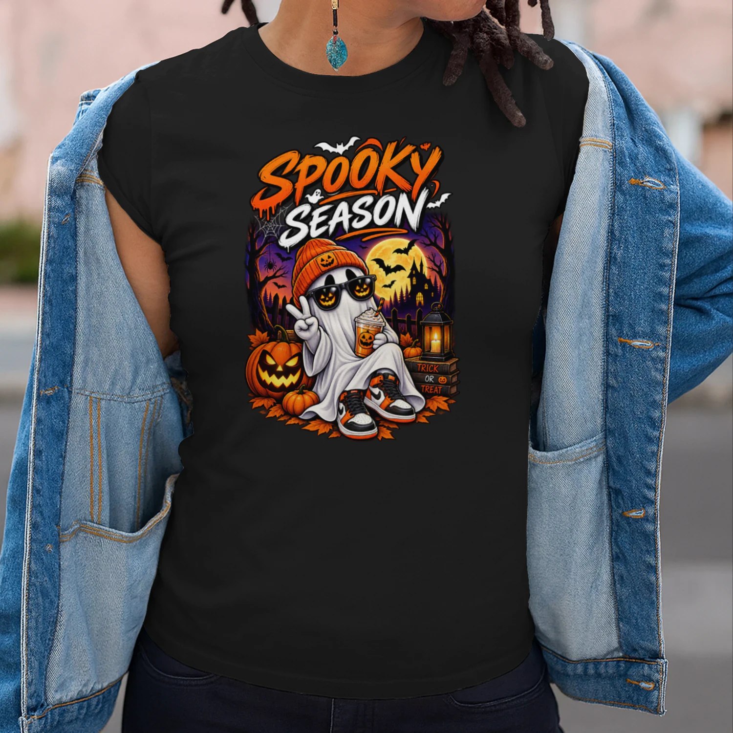 Spooky Season Ghost T-Shirt | Cute Halloween Ghost | Pumpkin & Spooky Season Tee